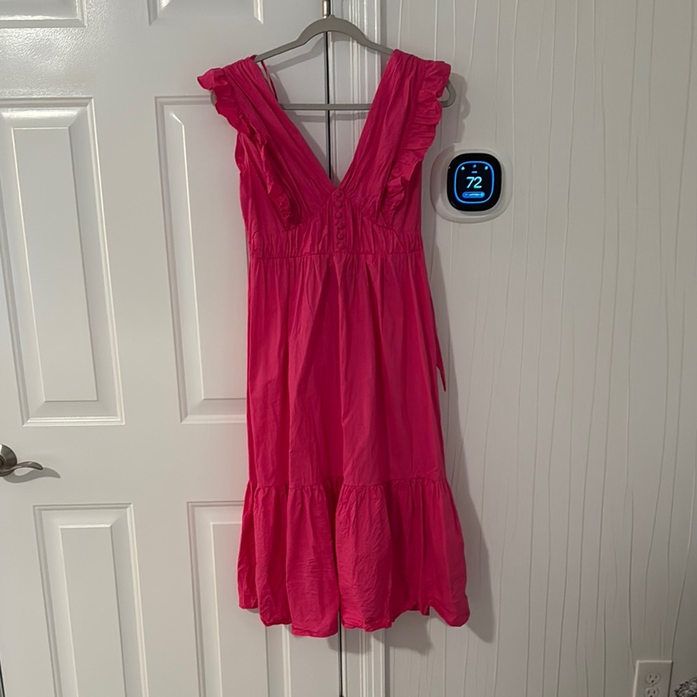 Aqua Pink Ruffle Dress
